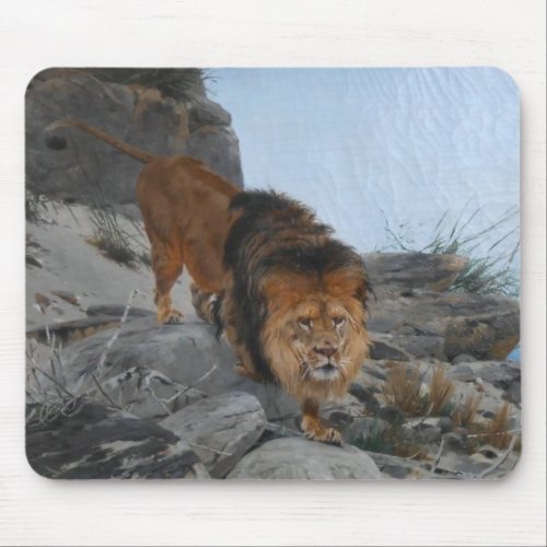 Lion in the Mountains by Richard Friese Mouse Pad
