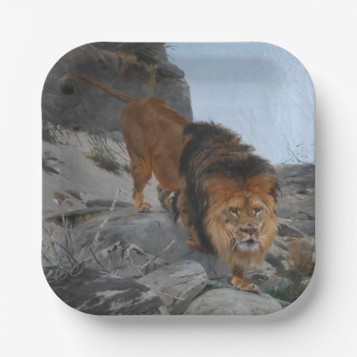Lion in the Mountains by Richard Friese Paper Plates