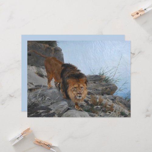 Lion in the Mountains Card