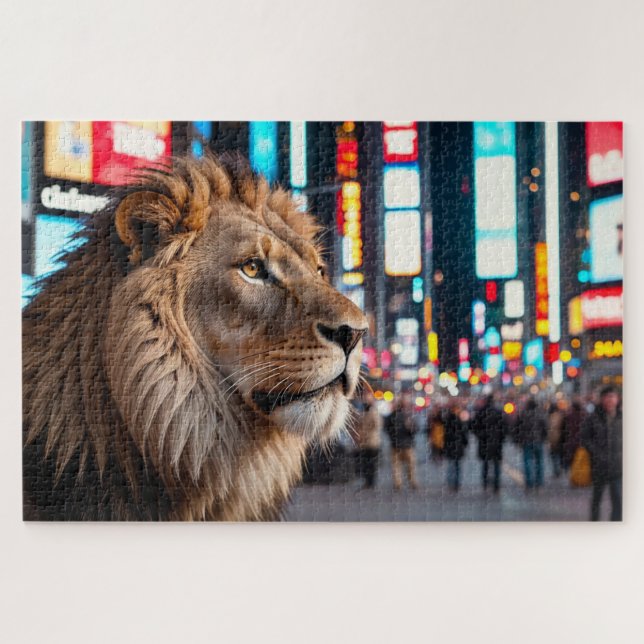 Lion in Times Square Jigsaw Puzzle (Horizontal)