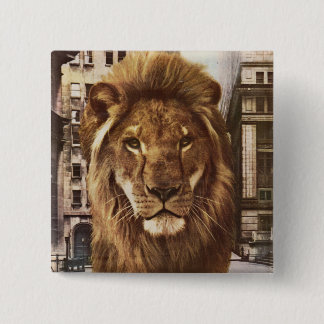 lion in town button