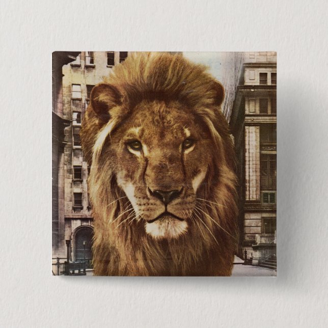 lion in town button (Front)