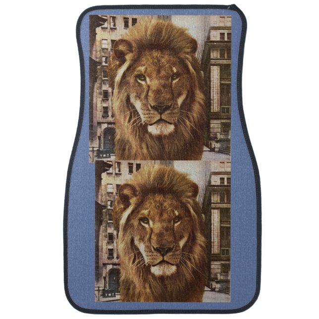 lion in town car floor mat (Front)