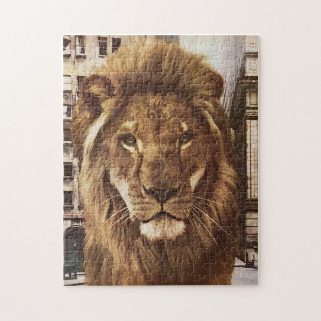 lion in town jigsaw puzzle (Vertical)