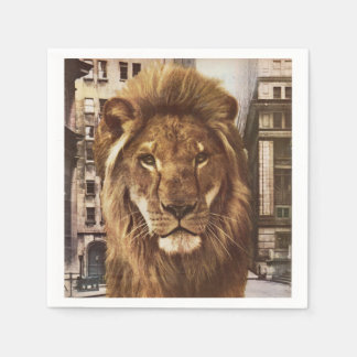lion in town paper napkins