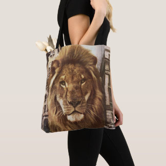 lion in town tote bag