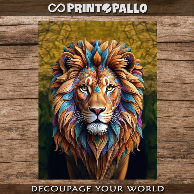 Lion in whirl style for Decoupage  Tissue Paper (Creator Uploaded)