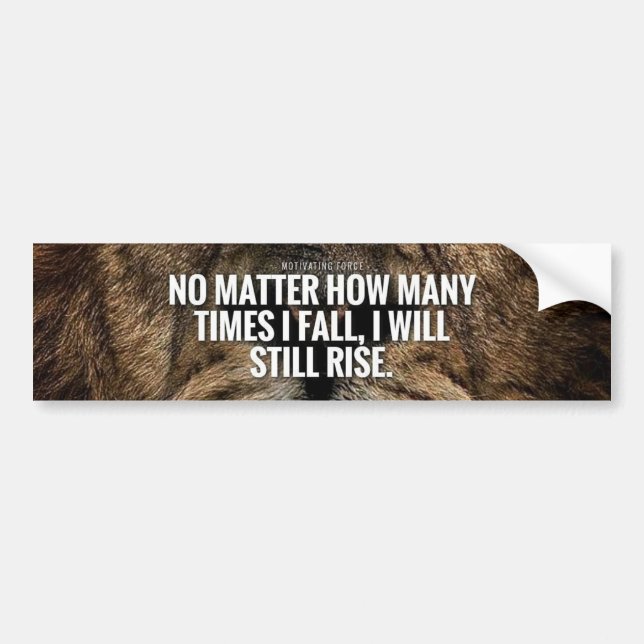 Lion Inspiration - Fall and Rise - Motivational Bumper Sticker (Front)