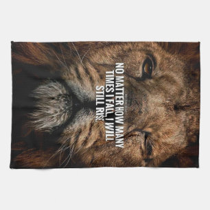 Lion Inspiration - Fall and Rise - Motivational Kitchen Towel