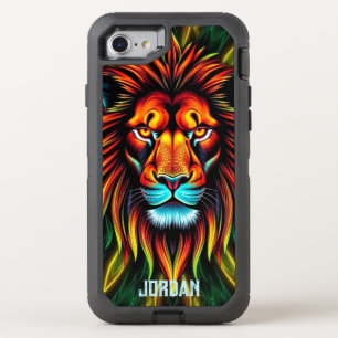 Lion iPhone Otterbox Case Neon Animal Phone Case