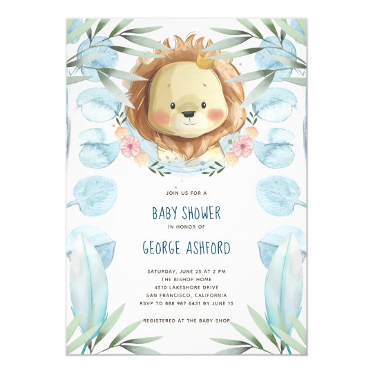 Lion It's a Boy Baby Shower Invitation | Zazzle.com