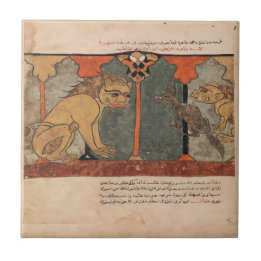 Lion Jackal Indian Renaissance Fable Ceramic Tile