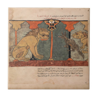 Lion Jackal Indian Renaissance Fable Ceramic Tile