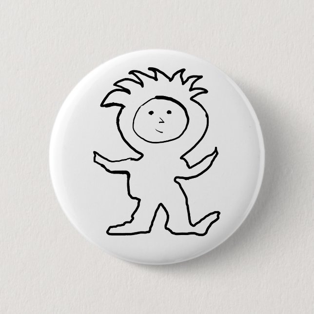 Lion Jammies Kid Pinback Button (Front)