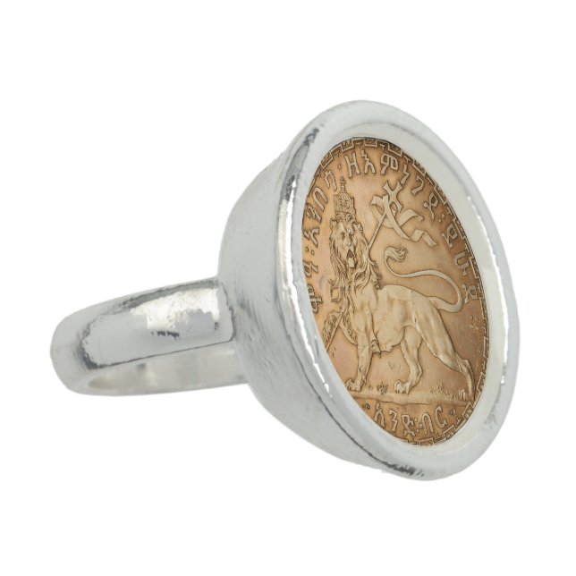 Lion Judah Haile Selassie Jah Rastafari HIM Rasta Ring (Side)