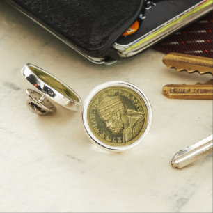 Lion Judah Menelik II Jah Rastafari Silver Pin
