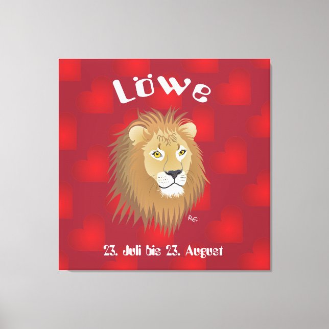lion July 23 to August 22 canvas Print (Front)