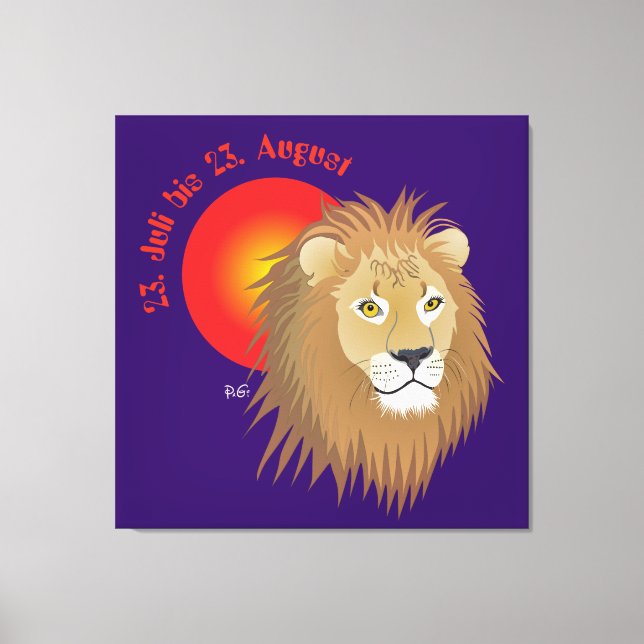 lion July 23 to August 22 canvas Print (Front)