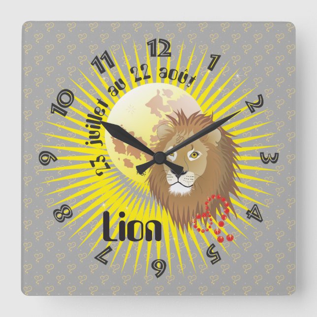 Lion July 23 to August 22 Clock (Front)