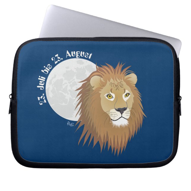 Lion July 23 to August 22 Rickshaw protective cove Laptop Sleeve (Front)