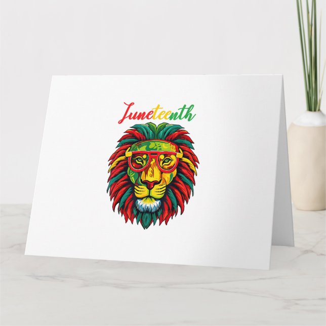 Lion juneteenth shirts women dress Black history f Card (Front)