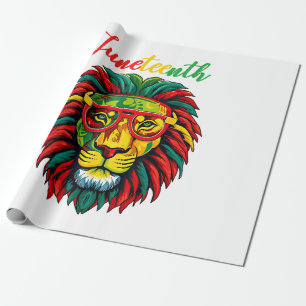 Lion juneteenth shirts women dress Black history f Wrapping Paper