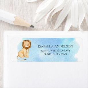Lion Jungle Baby Shower Address Label