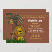 Lion Jungle Birthday Party Invitations (Front/Back)