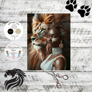 Lion Jungle Black Woman Decoupage Tissue Paper