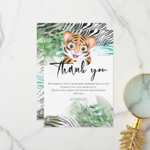 Lion Jungle Cute Exotic Safari Thank You Card