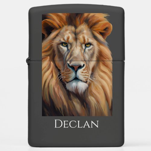 Lion Jungle King  Personalized Name Zippo Lighter