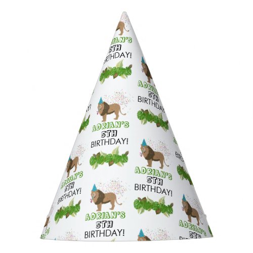 Lion Jungle Partying Animals Birthday Party Custom Party Hat