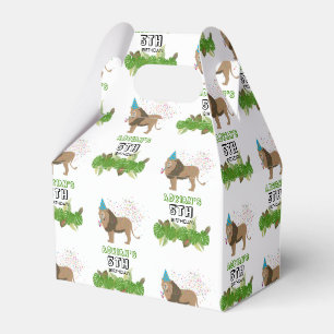 Lion Jungle Partying Animals Birthday Party Favor Boxes