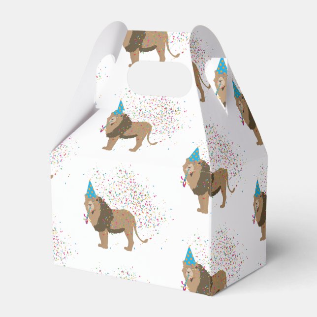Lion Jungle Partying Animals Having a Party  Favor Boxes (Front Side)
