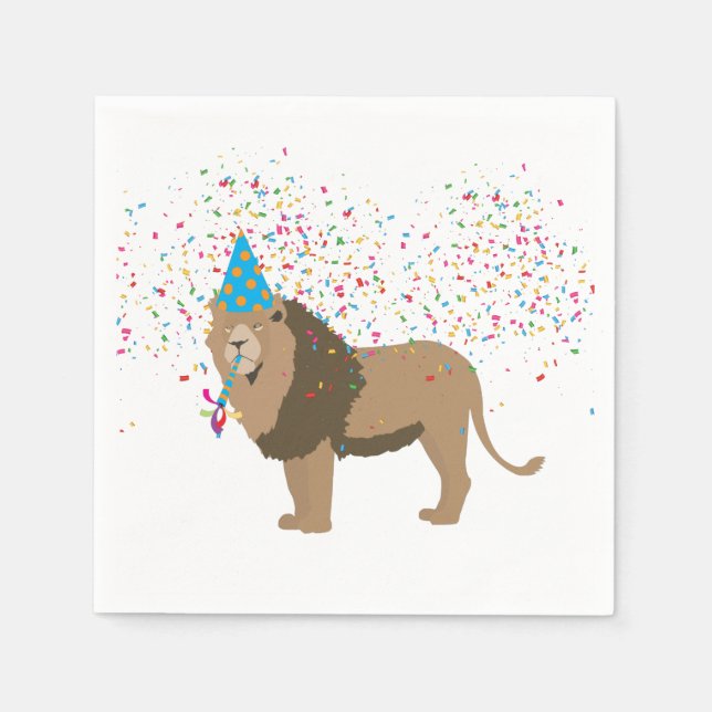 Lion Jungle Partying Animals Having a Party   Napkins (Front)
