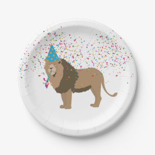 Lion Jungle Partying Animals Having a Party Paper Plates