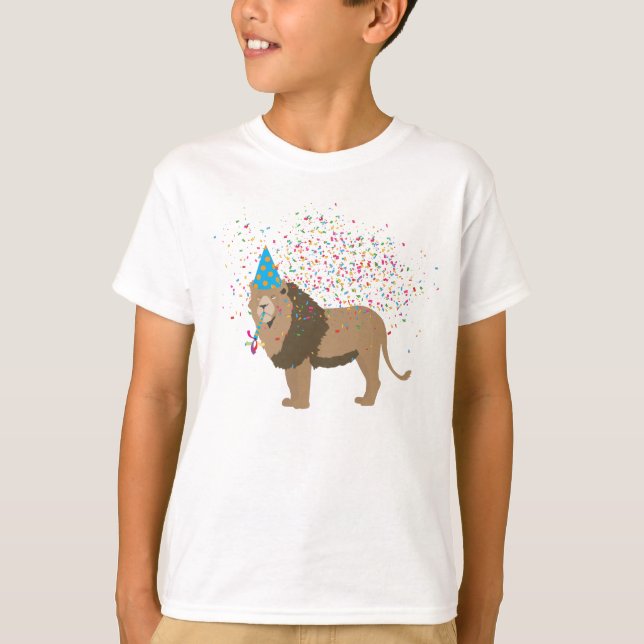 Lion Jungle Partying Animals Having a Party  T-Shirt (Front)