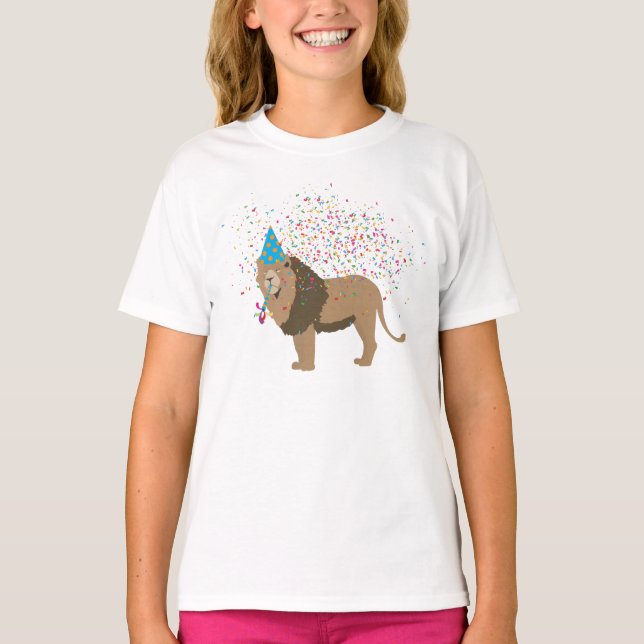 Lion Jungle Partying Animals Having a Party  T-Shirt (Front)