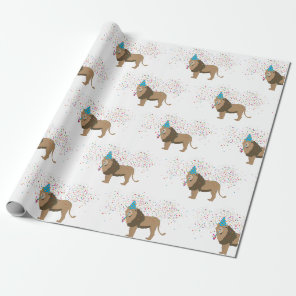 Lion Jungle Partying Animals Having a Party   Wrapping Paper