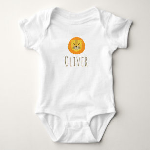 Lion Jungle Safari Animal   Custom Name Baby Bodysuit