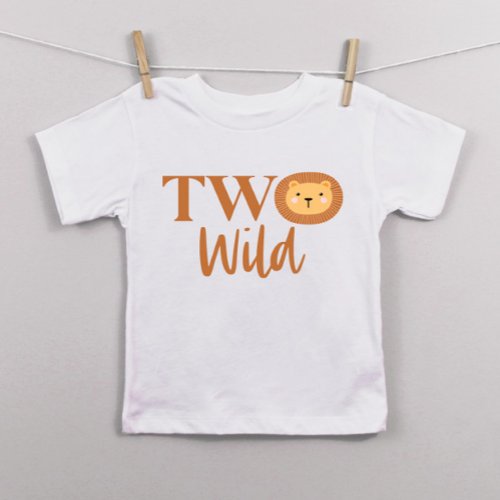 Lion Jungle Safari Animal Two Wild 2nd Birthday Toddler T_shirt