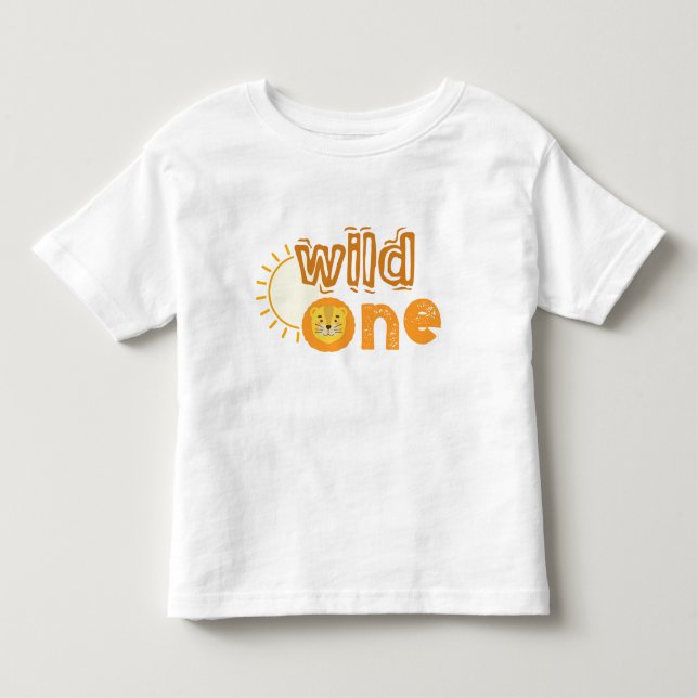 Lion Jungle Safari Animal Wild One 1st Birthday  Toddler T-shirt (Front)