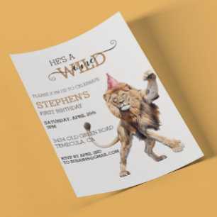 Lion Jungle Safari Wild One Birthday