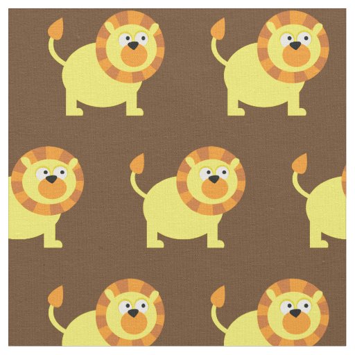 Lion Kid Baby Nursery Brown Big Cat Fabric