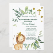 Lion King 1st birthday baptism invitation. Invitation (Front/Back)