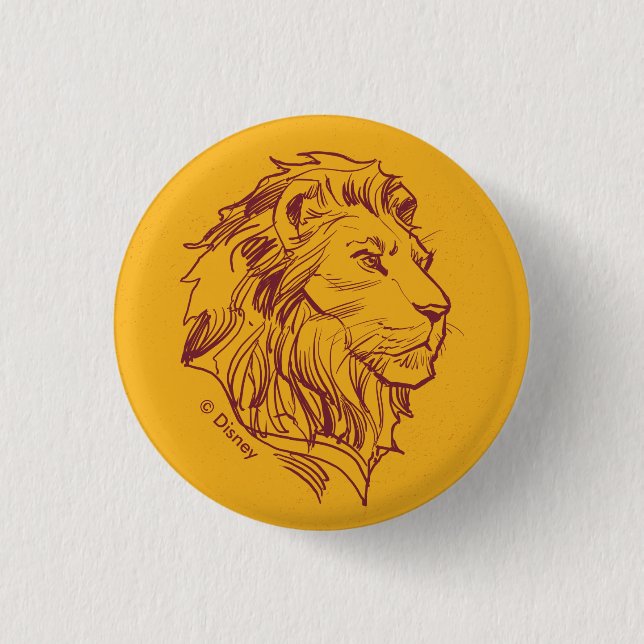 Lion King | Adult Simba Profile Sketch Button (Front)