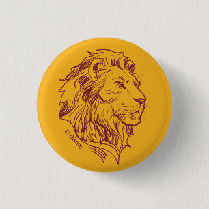 Lion King   Adult Simba Profile Sketch Button