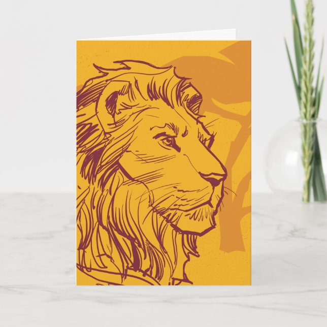 Lion King | Adult Simba Profile Sketch Card (Front)