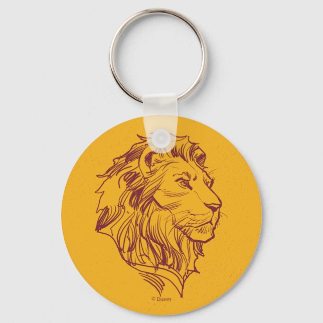 Lion King | Adult Simba Profile Sketch Keychain (Front)