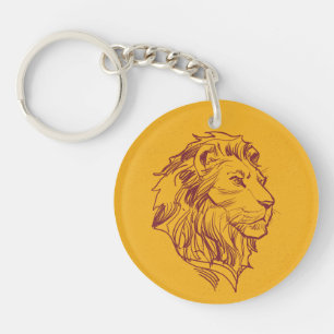 Lion King Adult Simba Profile Sketch Keychain